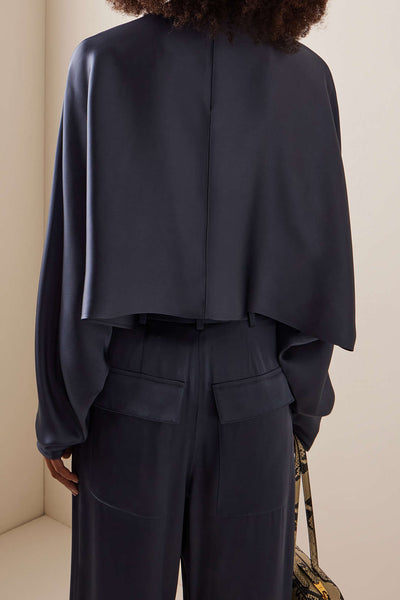 Opal - Luxe Mock Neck Dames Satijnen Shirt