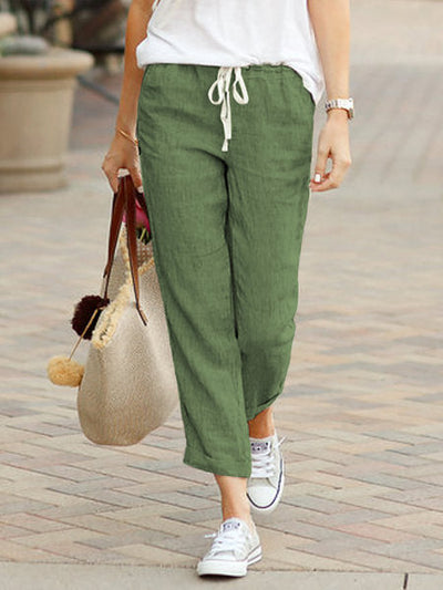 Elisa - Comfortable linen casual trousers for women