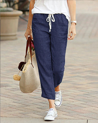 Elisa - Comfortable linen casual trousers for women