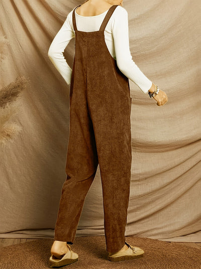 Emma | Sturdy corduroy jumpsuit with patch pockets