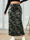 Lotte | Plus size camouflage print maxi skirt with elastic waist