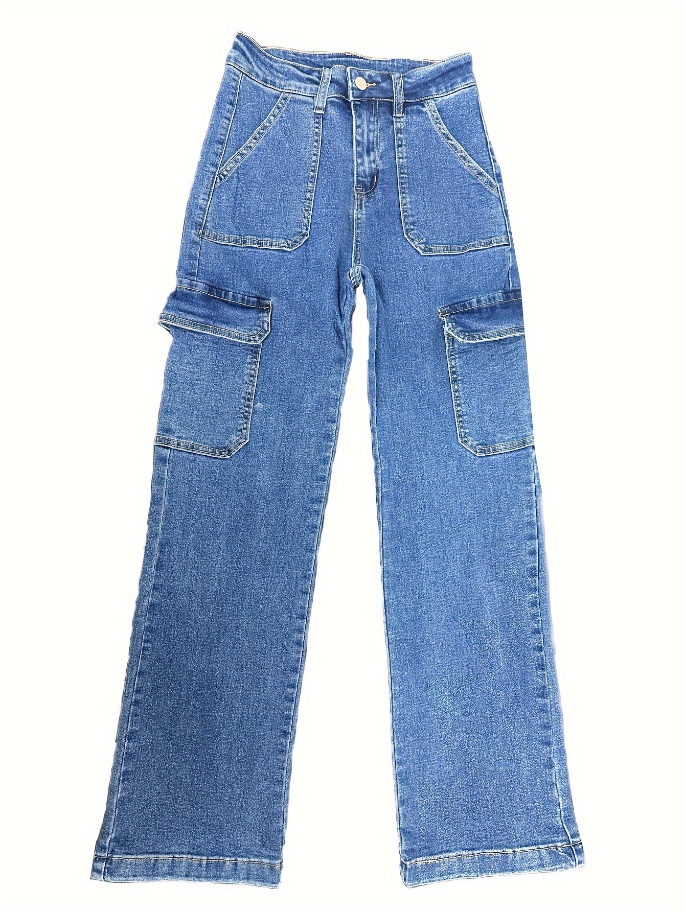 Emma | Women's high-stretch cargo denim jeans with pockets