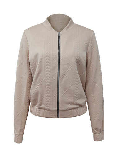 Emma | Casual bomber jacket with a solid texture and zip