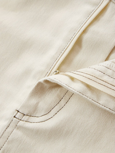 Emma | Plain white split back hem casual maxi denim skirt