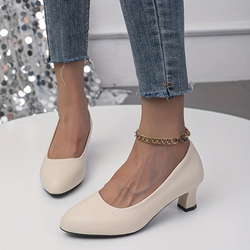 Lotte | Stylish women's pumps with a pointed toe and block heel