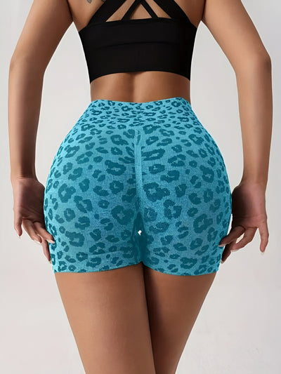 Romy - Trainingsshort met Hoge Taille en Luipaardprint
