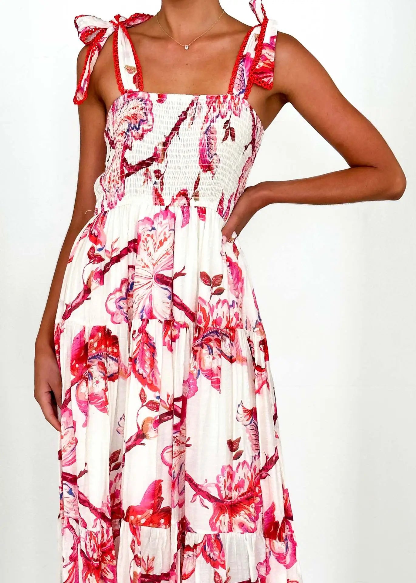 Amber - Casual strapless jurk met elastische tailleband