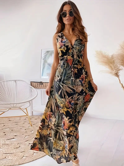 Caitlin - casual boho maxi-jurk met trekkoord
