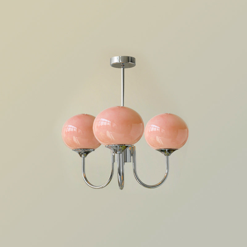 Piora - Pink Glass Bubble Chandelier