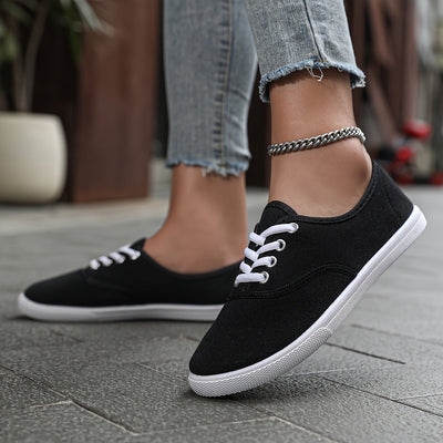 Sophie | Comfortabele lage canvas sneakers in wit