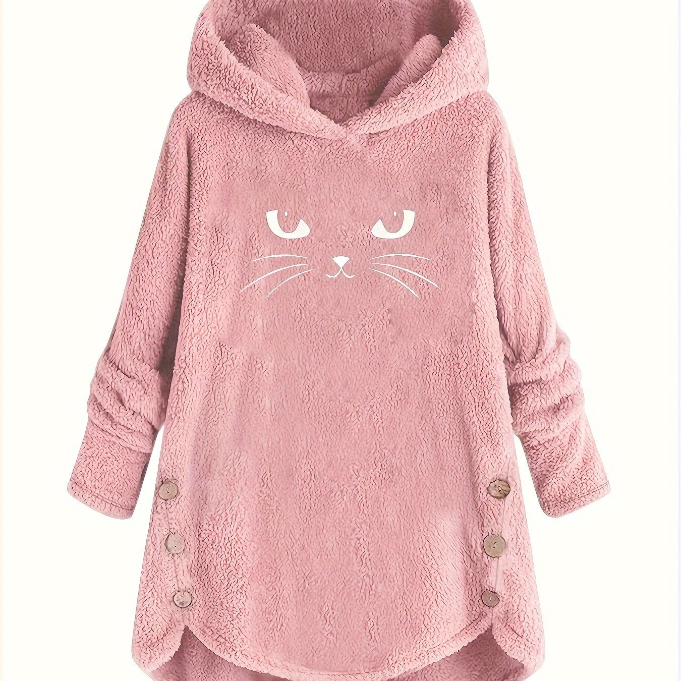 Sophie | Pluche hoodie met kattenprint