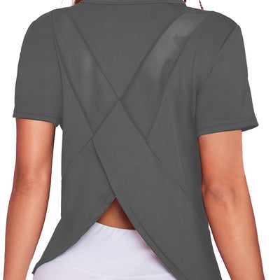 Lotte | Quick-drying women's sports shirt with short sleeves and breathable mesh contrast