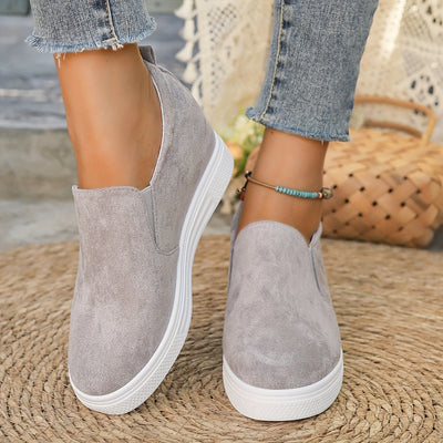 Nina | Effenkleurige casual verhogende dames sneakers