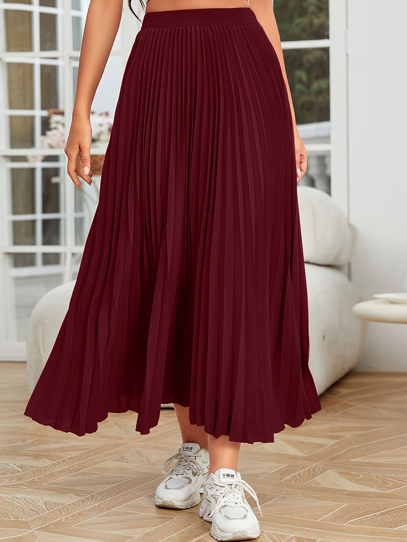Lotte | Pleated plain loose skirt
