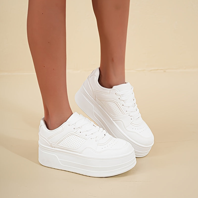 Sienna - Witte Plateau Sneakers | Trendy & Comfortabel