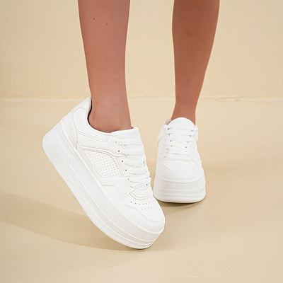 Sienna - Witte Plateau Sneakers | Trendy & Comfortabel