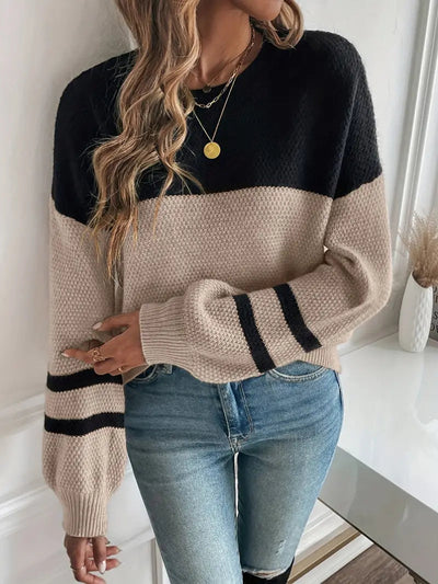 Liora - Trendy Knitted Sweater with Lantern Sleeves | Stylish &amp; Comfortable