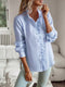 Zahra - Trendy Blouse met Streepjes & Ruches