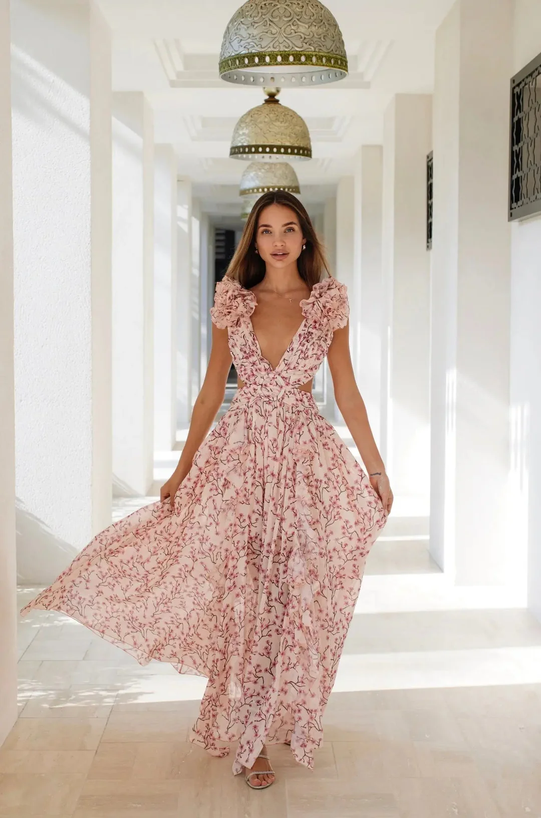 Alina – Maxi Jurk met Bloemenprint
