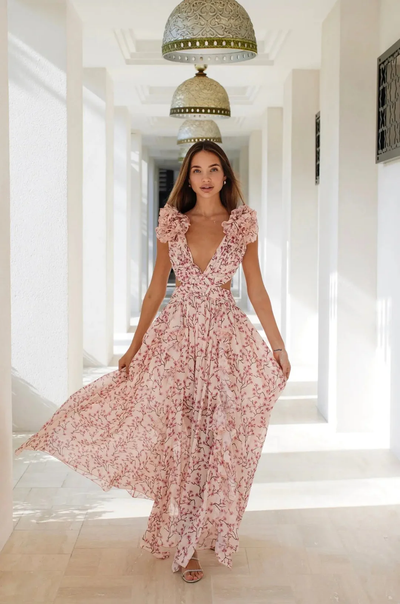 Alina – Maxi Jurk met Bloemenprint