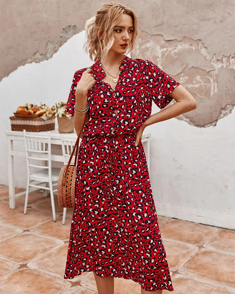 Amira – Midi Jurk met Knoopsluiting