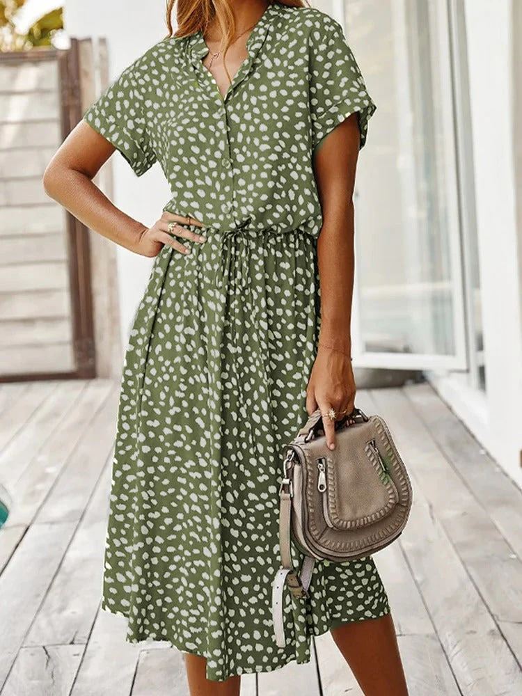 Amira – Midi Jurk met Knoopsluiting