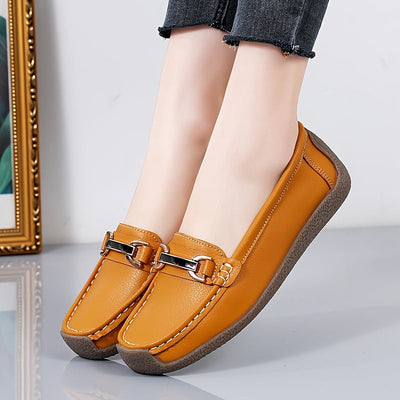Sanne | Comfortabele platte dames mocassins met gesp