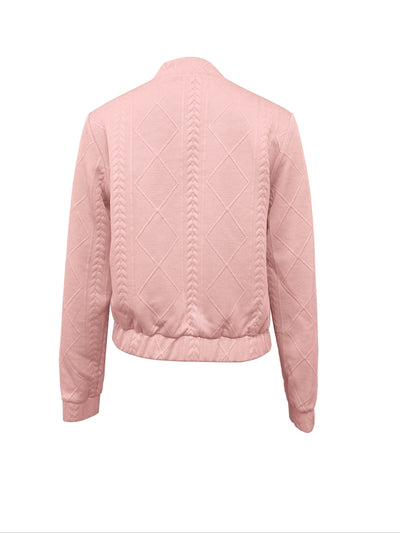 Emma | Casual bomber jacket with a solid texture and zip