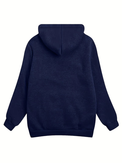 Nina | Effen kleur dames hoodie met fleece voering