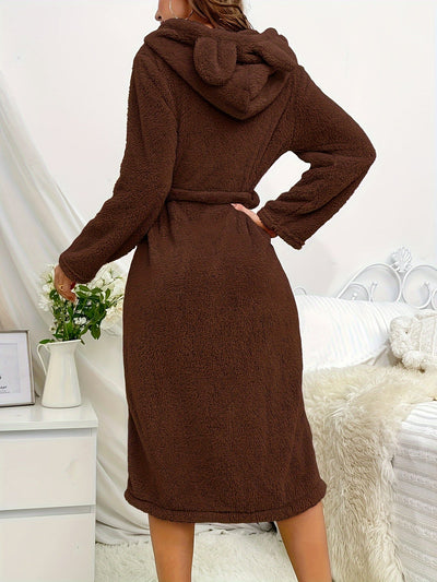 Lotte | Plush lined bathrobe with V-neck