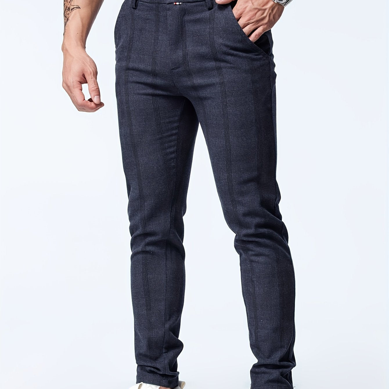 Thijs | Geruite casual slim-fit broek