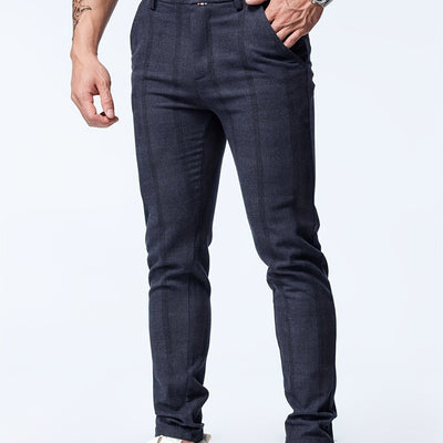 Thijs | Geruite casual slim-fit broek
