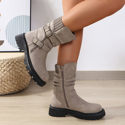 Nina | Retro cowboylaarzen met dikke zolen