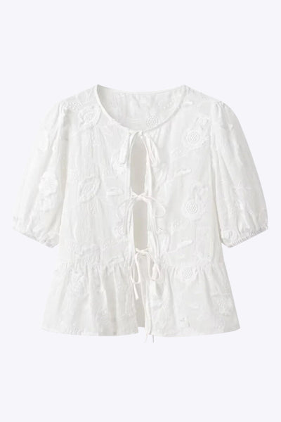 Uma - Chic Effen Vetersluiting Dames Korte Mouwen Shirt