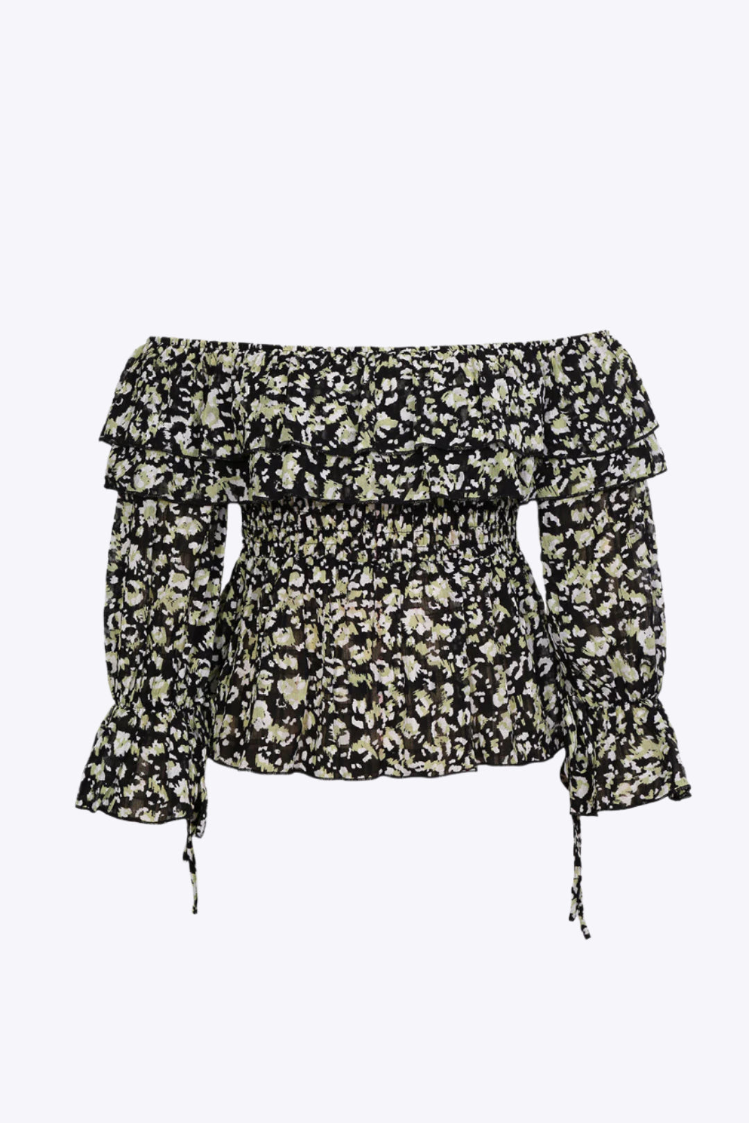 Sophia - Chic en Luchtige Chiffon Off Shoulder Peplum Top