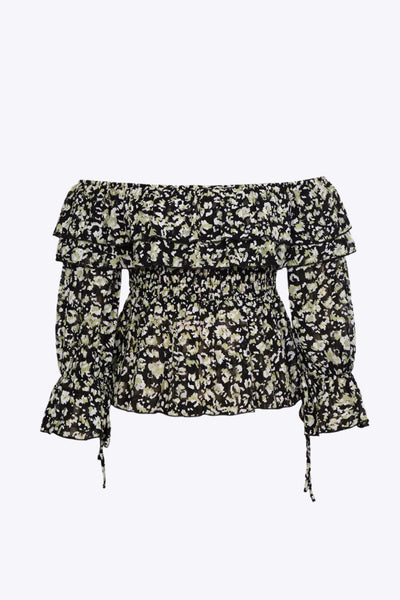 Sophia - Chic en Luchtige Chiffon Off Shoulder Peplum Top