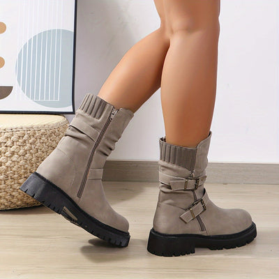 Nina | Retro cowboylaarzen met dikke zolen