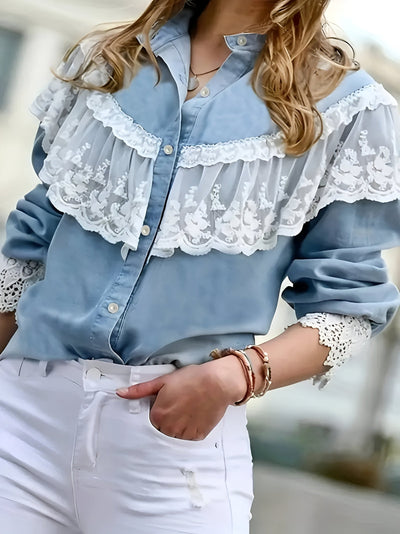 Boé - Denim Overhemd met Ruches