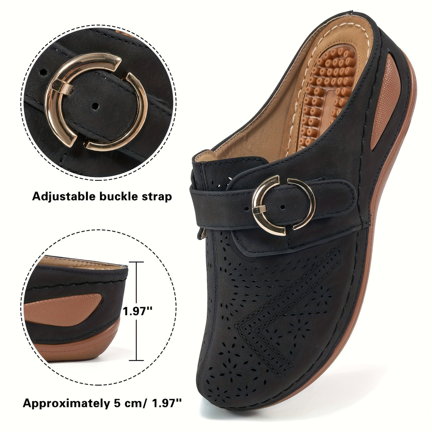 Lotte | Comfortable massaging sports sandals in solid color