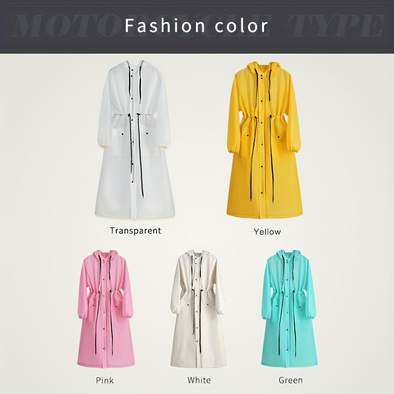 Sophie | Waterdichte dames lange regenjas met capuchon in wit