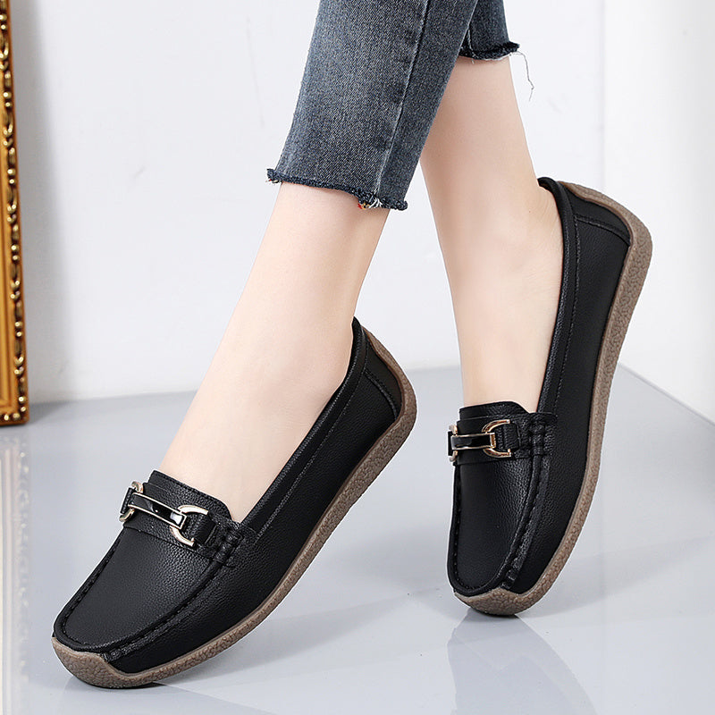 Sanne | Comfortabele platte dames mocassins met gesp