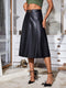Lotte | Elegant midi skirt in faux leather