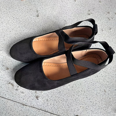 Luna | Plain women's ballet flats in breathable velvet