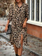 Elena | Casual luipaardprint overhemdjurk met lange mouw