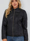 Elise | Women's plus size casual faux leather jacket with zip and lapel collar