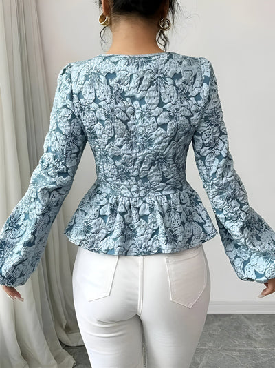 Benja - Elegante Bloementop met Ruches