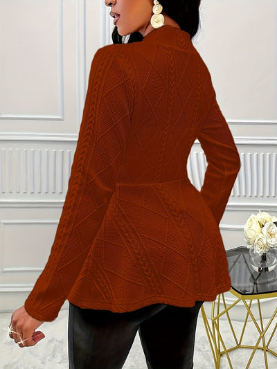 Elise | Plain textured long-sleeved blazer