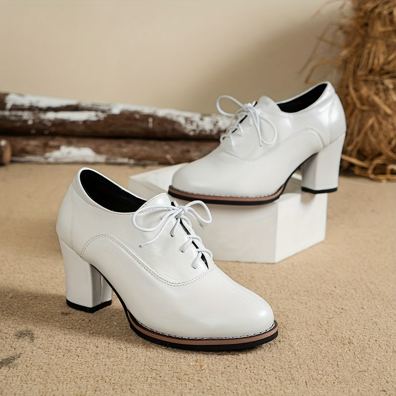 Elin | Elegant women's pumps with thick heels and laces