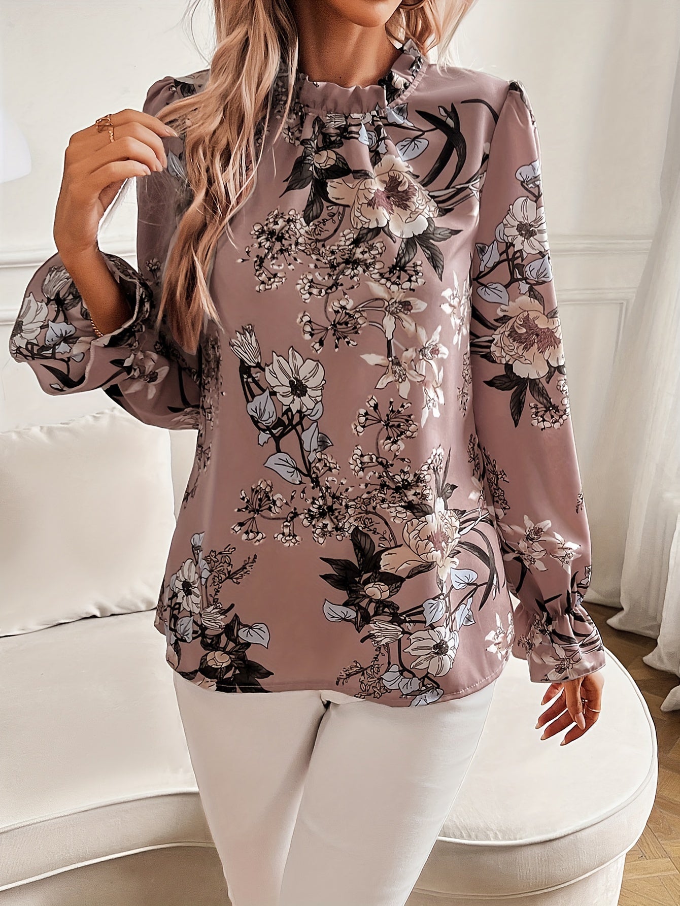Sophie | Bloemenprint blouse met ruches