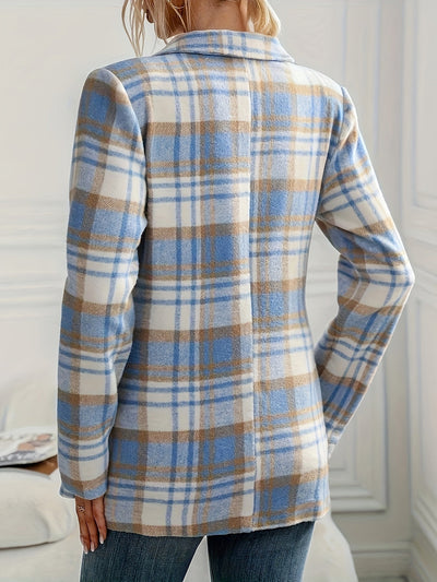 Emma | Elegant blazer with long sleeves and checked button closure